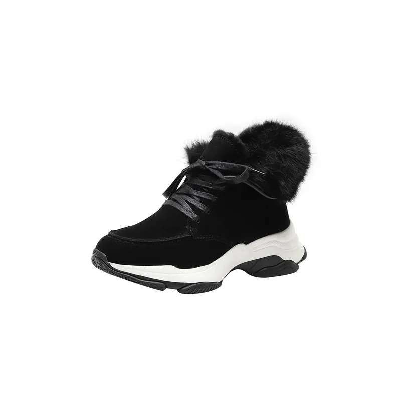 FEDONAS/новейшие удобные зимние ботинки на плоской платформе; вечерние повседневные офисные Ботинки; женские теплые зимние ботильоны из коровьей замши