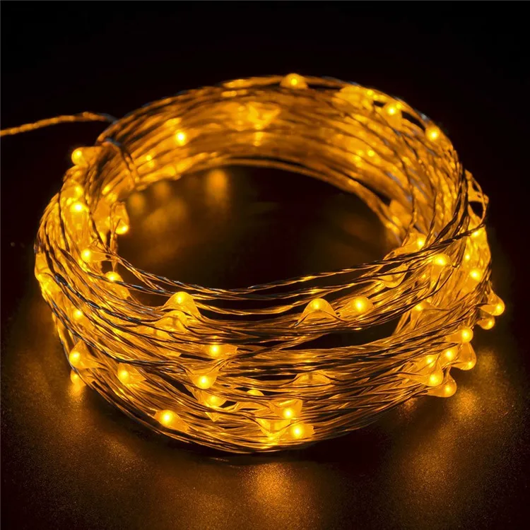 

Manufacturers Direct Selling Naked Lighting Chain LED Copper Wire Decorative Lights Yellow Light 10 M 100 Lamp Outdoor Waterproo