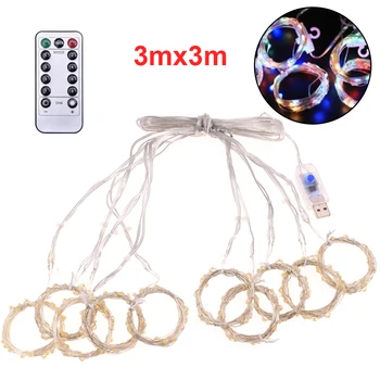 

Fairy Lamp Indoor Outdoor Festival Home Decoration Remote Control Christmas Romantic LED String Light Garden Bedroom Curtain