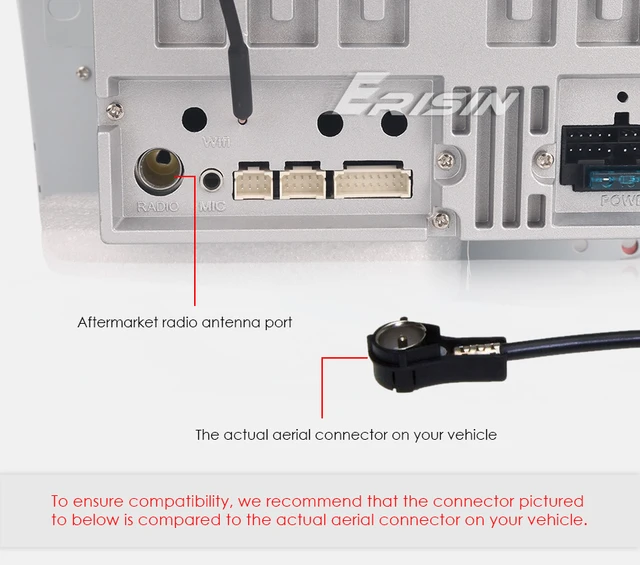 Adaptador de antena FM para coche, 5 uds., Radio estéreo ISO a Din,  adaptador de antena aérea