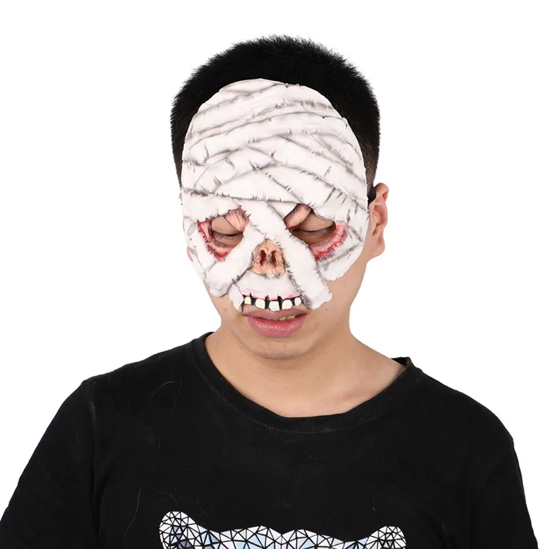 mummy Funny Halloween Party Mask Masquerade Cosplay Costume Props Zombie Undead Latex Full Face Mask Increase Festive Atmosphere - Цвет: mummy