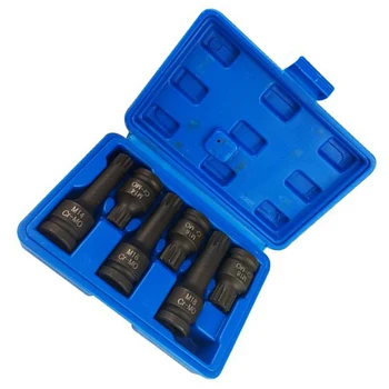 

6pcs/Set 1/2 Drive Spline Impact Sockets Wrenches M14 M16 M18 Black Hand Tools