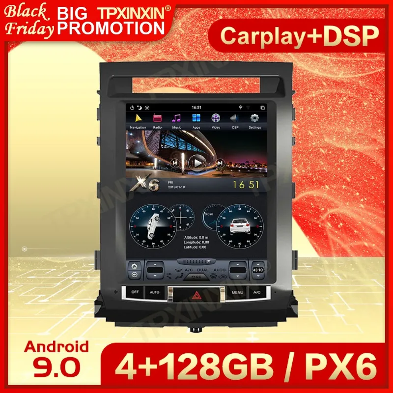 

Carplay 2 Din Android 9 Tesl- Stereo For Toyota Land Cruiser LC200 2008 2009 2010 2011 2012 2013 2014 2015 Navi Player Head Unit