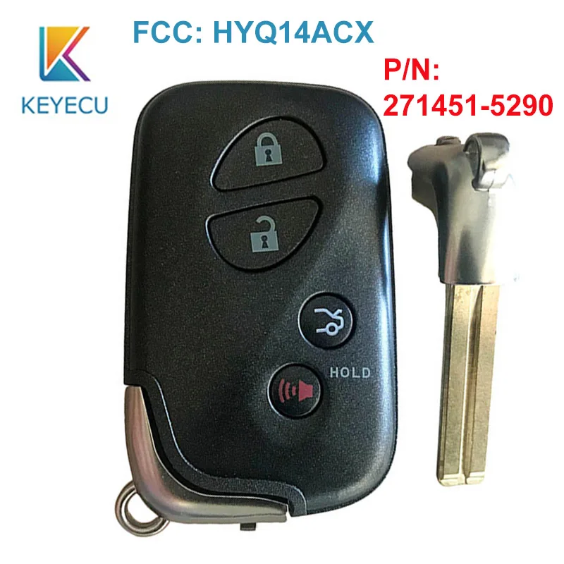 KEYECU 4 Button FSK 314.3MHz ID74 Remote Key For Lexus GX460 LS600H LS460 RX350 RX450H 2010 2012 2013+ HYQ14ACX 271451-5290