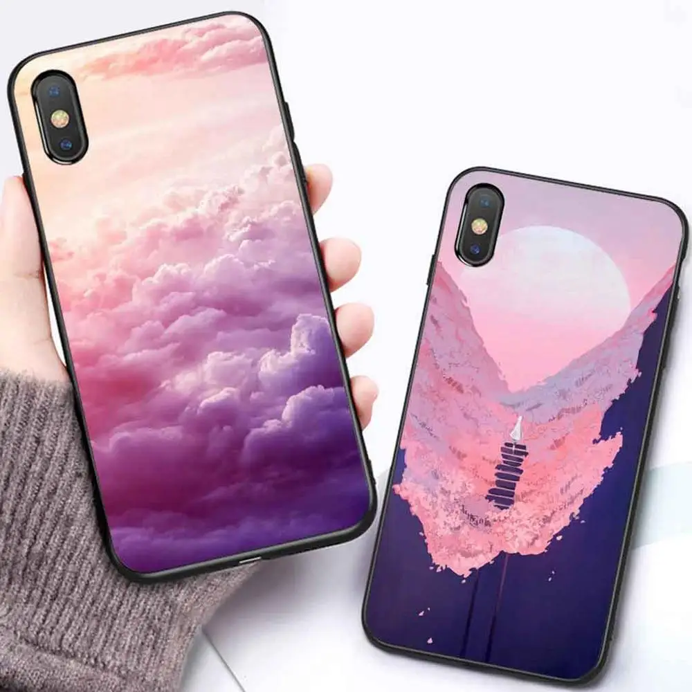 

Colorful clouds silicone case for iphone xr x xs max 8 plus 7 7plus 8plus 6 6s 11 pro max coque iphone7 shockproof cover