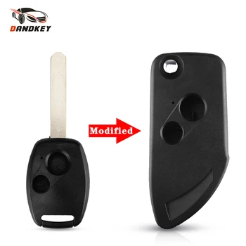 

Dandkey Modifed 2 Buttons Flip Remote Key Shell For Honda CRV Civic Jazz 2006 2007 2008 2009 2010 2011 Auto Folding Car Key Case