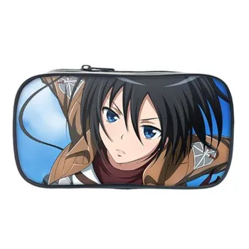 

New Japan Anime Attack On Titan Pencil Book Case Eren Make Up Bags For Girl Boys Children Cartoon School Supplies Wallet Gifts
