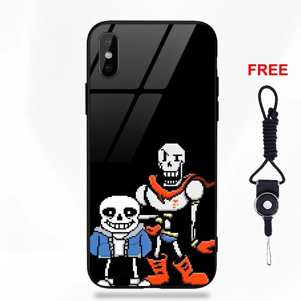 Дизайнерская игра Undertale Sans плакат для huawei Honor 7X P20 Lite mate 10 Pro для Galaxy S8 S9 Plus Redmi 5 Note 5A 6 стеклянный чехол - Цвет: as picture