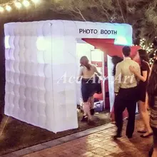 Белая оксфордская ткань светодиодное освещение надувная фотобудка, портативный селфи Стенд Свадебный куб палатка с сотовой структурой на продажу