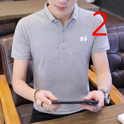 

T-shirt men's Korean version of the self-cultivation 2020 spring half-sleeved embroidery mercerized cotton tide