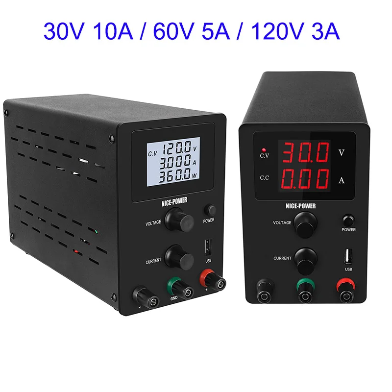 

DC lab power supply 30V 10A adjustable laboratory power supplies 60V 5A voltage and current regulator bench source with USB
