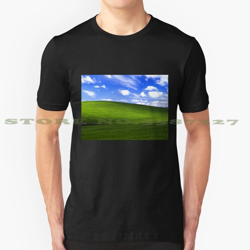ブリス窓xp壁紙グラフィックカスタムおかしいホット販売tシャツ窓xp壁紙windows壁紙windows 7 T Shirts Aliexpress