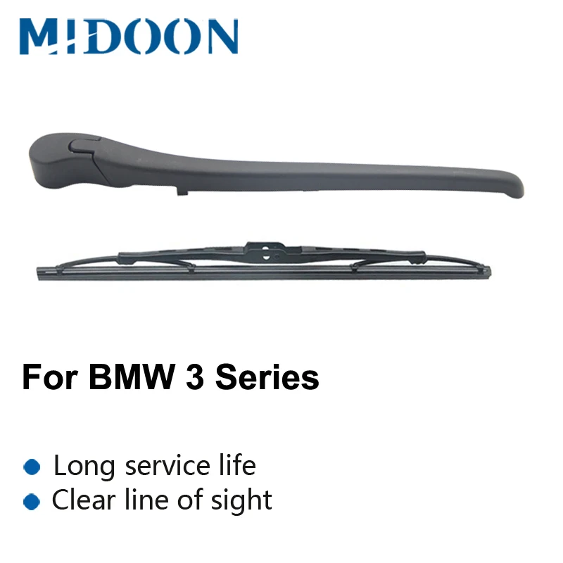 MIDOON Wiper 12" Rear Wiper Blade & Arm Set Kit Fit For BMW 3 Series