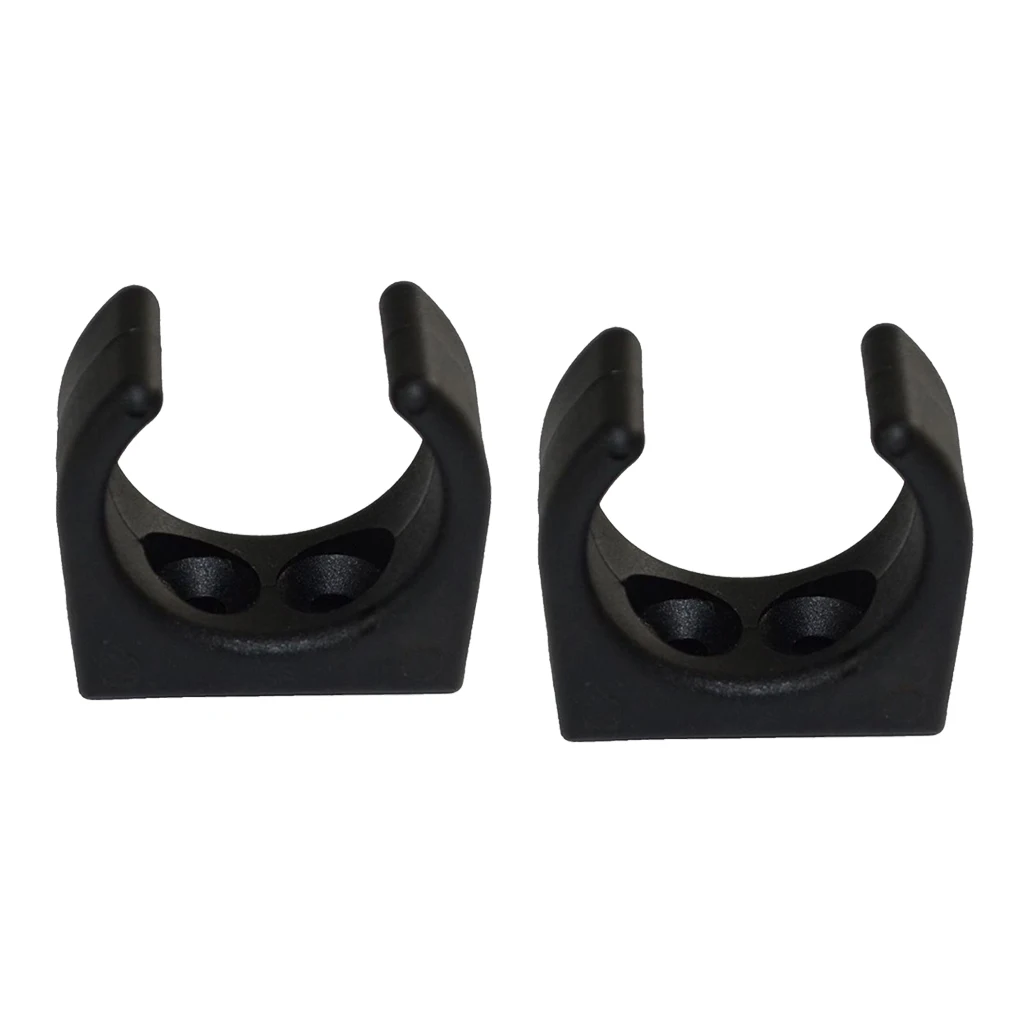 2pcs 32MM 1 1/4' Black Nylon Boat Hook Clips Marine Pole Tube Storage