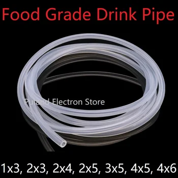 

Transparent 1x3 2x3 2x4 2x5 3x5 4x5 4x6mm Silicone Tubing Food Grade Flexible Drink Hose Soft Pipe Nontoxic Environmental Clear