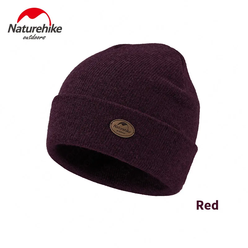 Red Naturehike, двойная теплая шерстяная шапка для мужчин и женщин, зимняя, для альпинизма, пешего туризма, шапка, ветрозащитная, холодная, мягкая, повседневная одежда, модная - Цвет: Red