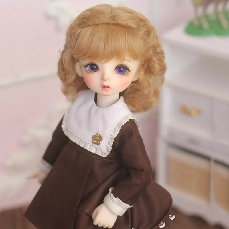 Парик для куклы Bybrana Bjd 1/3 1/4 1/6 1/8 из мохера принцессы с двойной оплеткой Короткие