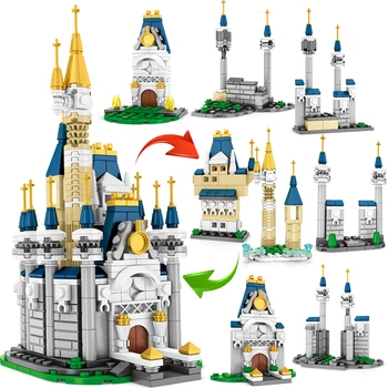 

632Pcs Castle House Architecture City Building Blocks Princess Paradise Castle Building Blocks Compatible Friends Brick