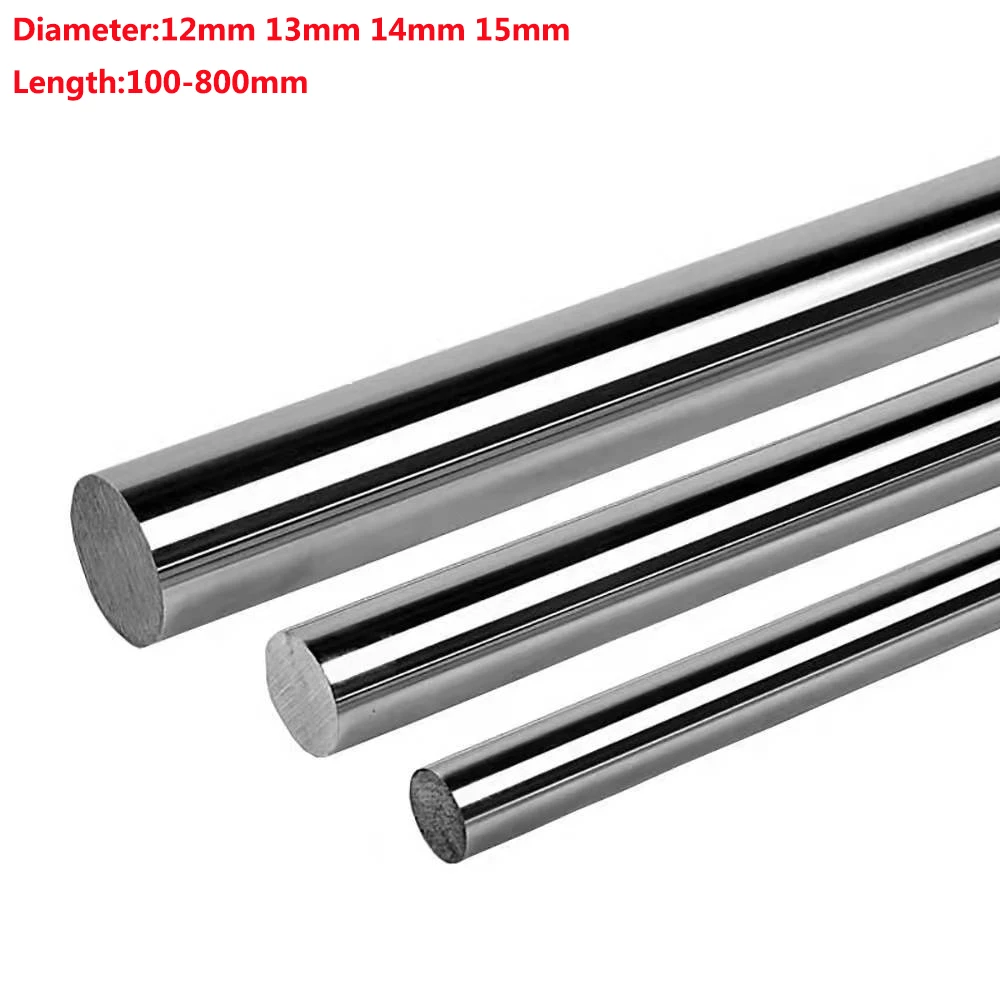 Linear Shaft Cylinder Chrome Plated Linear Rail Round Rod Optical Axis 1pcs 12mm-15mm Length 100-500mm linear shaft rod