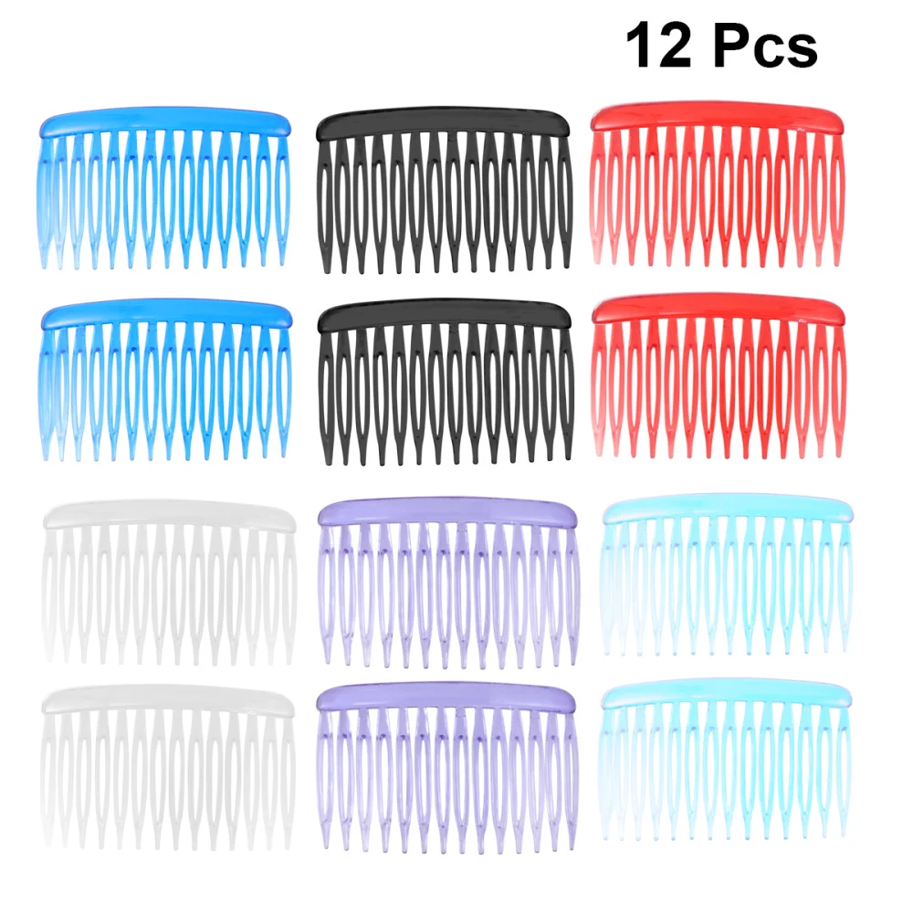 12pcs Colorful Hair Clip Combs Vintage Small Hair Side Combs Insert Combs for Lady (Mixed Color