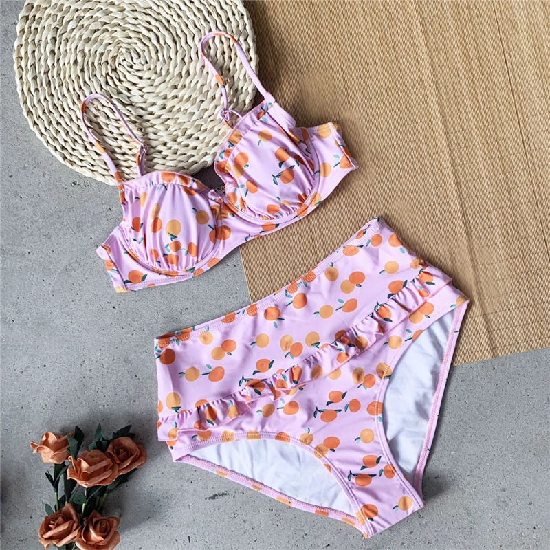 Print Bikini Women Cute Girl Bikinis High Waist Swimwear Pad Women Bathing Suits Summer Beach Wear Floral Bikinis Sexy Women S-L Print Bikini Women Cute Girl Bikinis High Waist Swimwear Pad Women Bathing Suits Summer Beach Wear Floral Bikinis Sexy Women S-L