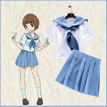 

Anime Kill la Kill Mako Mankanshoku Cosplay Costume Cute Slim two-piece Pleated Dress Full Set (T-shirt + skirt ) JK uniform