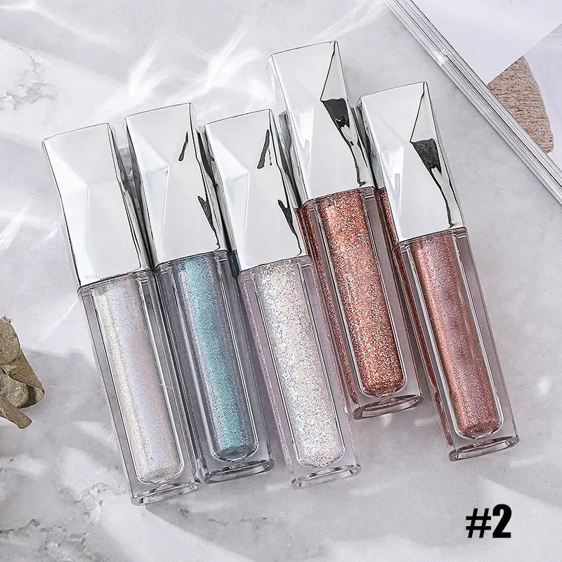 Wholesale Liquid Eyeshadow Polarized Waterproof Long Lasting Shimmering Shining Eyeshadow Women Girl Ladies Eye Makeup M3 - Color: 2
