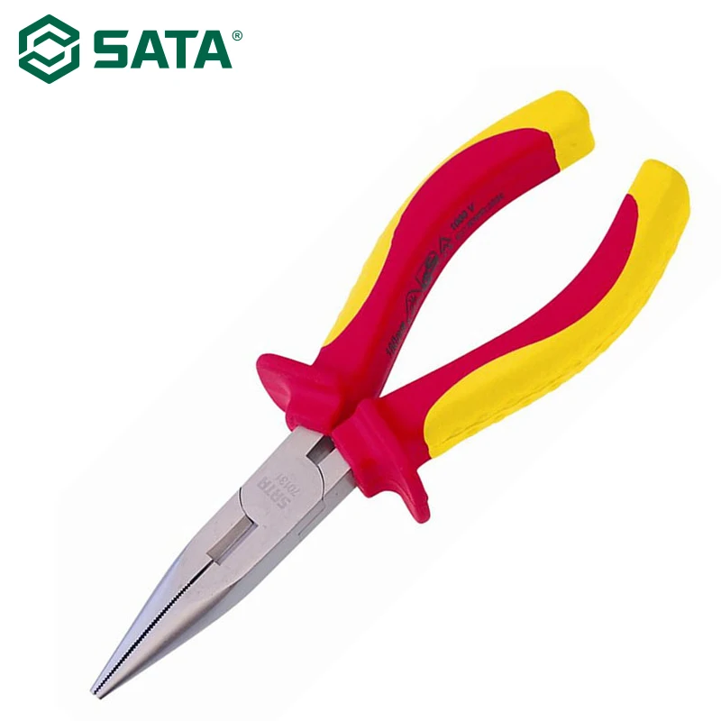 SATA " vde изолированный многофункциональный иглы плоскогубцы 60CRV 1,6 мм заостренный блокировать батарею инструменты 70131