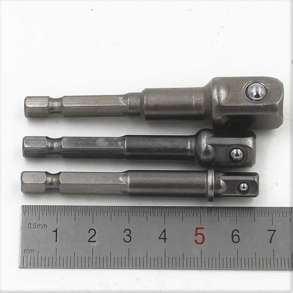 3pc65-73mm 3 шт. шестигранный хвостовик гаечный ключ привод мощность сверла гнездо сверла адаптер гнездо удлинитель бит адаптер Набор 1/4 3/8 1/2 отвертка инструменты - Цвет: 3pc65-73mm