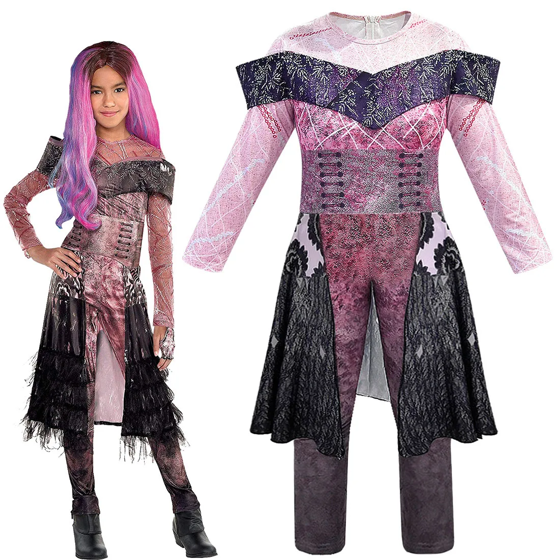 Baby Girls costume Descendants 3 Evie Mal Audrey Jay Carlos costumes Boys Halloween party cosplay for kid 3D Children Jumpsuit