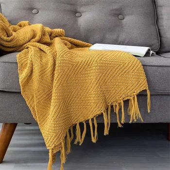 

130x170cm Summer Knitted Yarn Blanket Recliner Armchair Cover Women Beach Shawls Bathing Manta