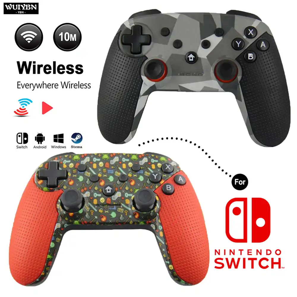 Wuiybn Nsスイッチプロコントローラワイヤレスbluetoothゲームパッドジョイスティックnintendスイッチlite Pc アンドロイド 蒸気 Gamepads Aliexpress