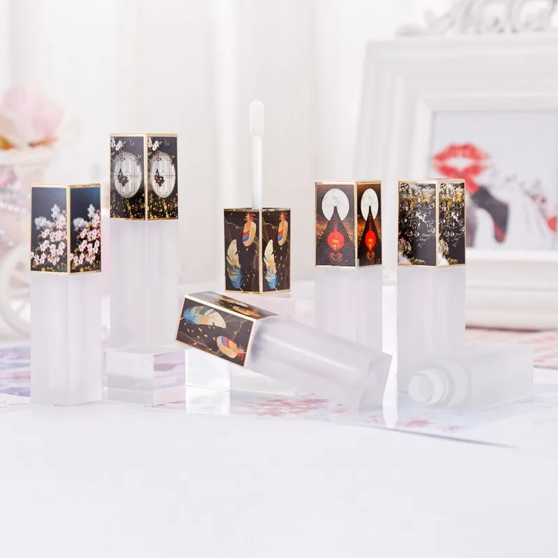 

Wholesale Lip Balm Lip gloss balm Container 3D Style Relief Frosted Lipstick Tube Lip Glaze Labial glair Makeup Packing Bottle