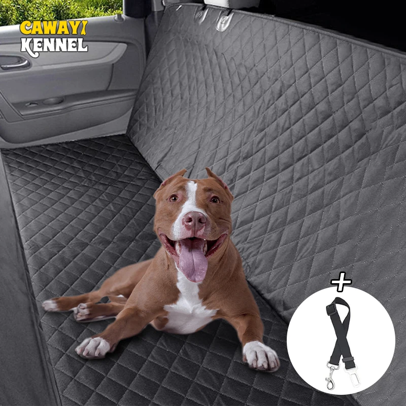 

CAWAYI KENNEL Luxury 600D Oxford PP Cottpn Pet Dog Cat Car Rear Bench Seat Anchors Waterproof Non-Slip Cover with Hammock U0957