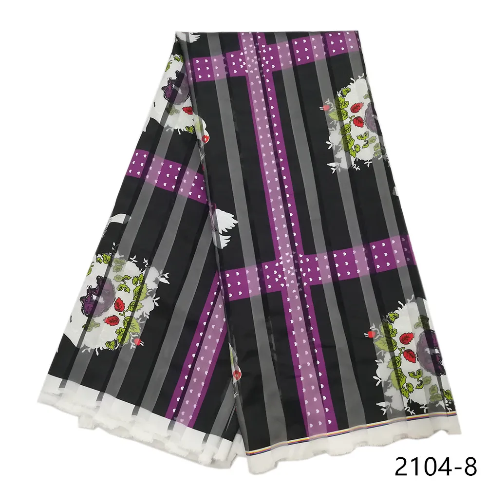 Горячая лента из ткани 5 ярдов/партия colorfast Nigrian дизайн африканская лента воск узор атласная шёлковая ткань для одежды 2104