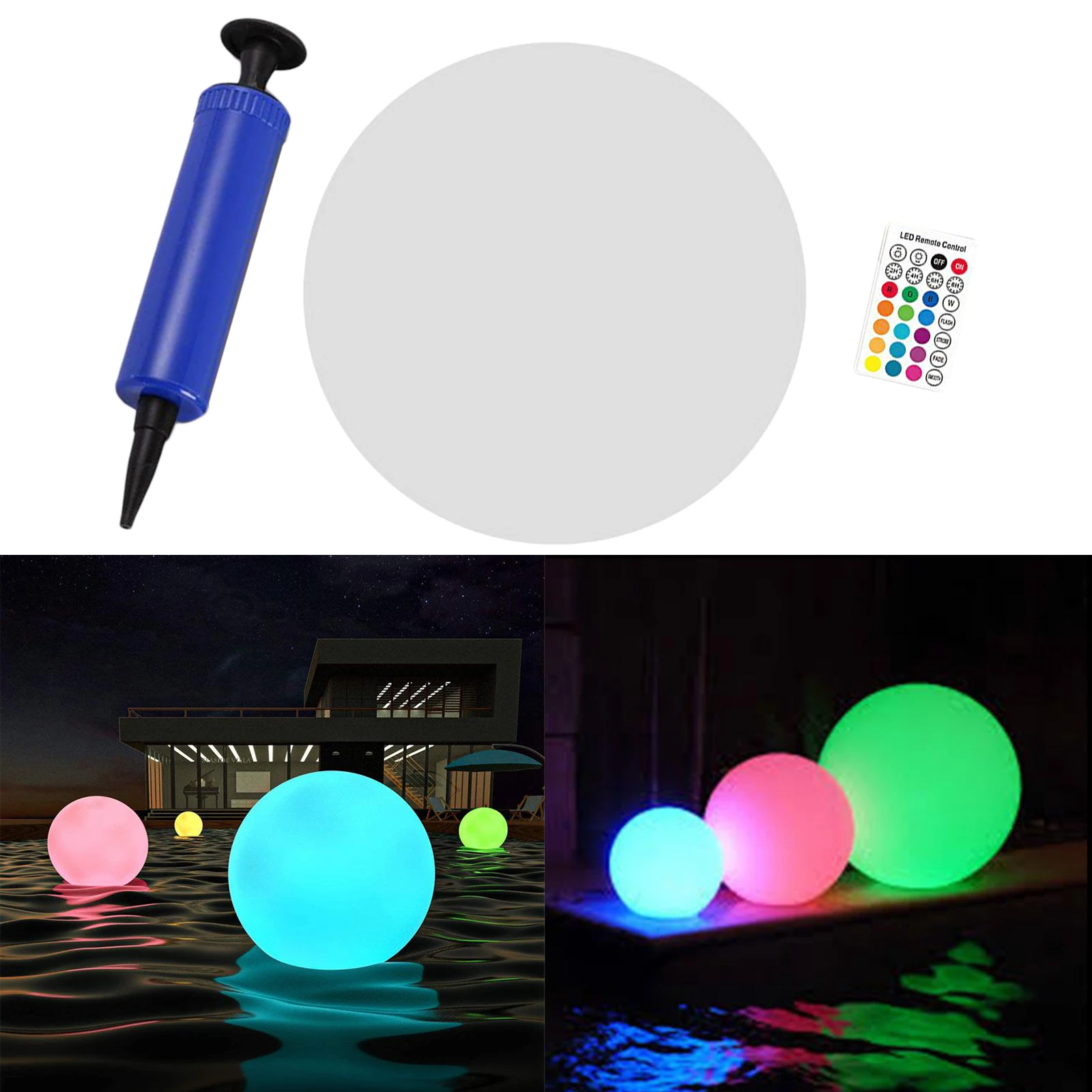 LED Light Ball Colorful IP67 Waterproof Floating Pool Lights Garden Outdoor Lamp