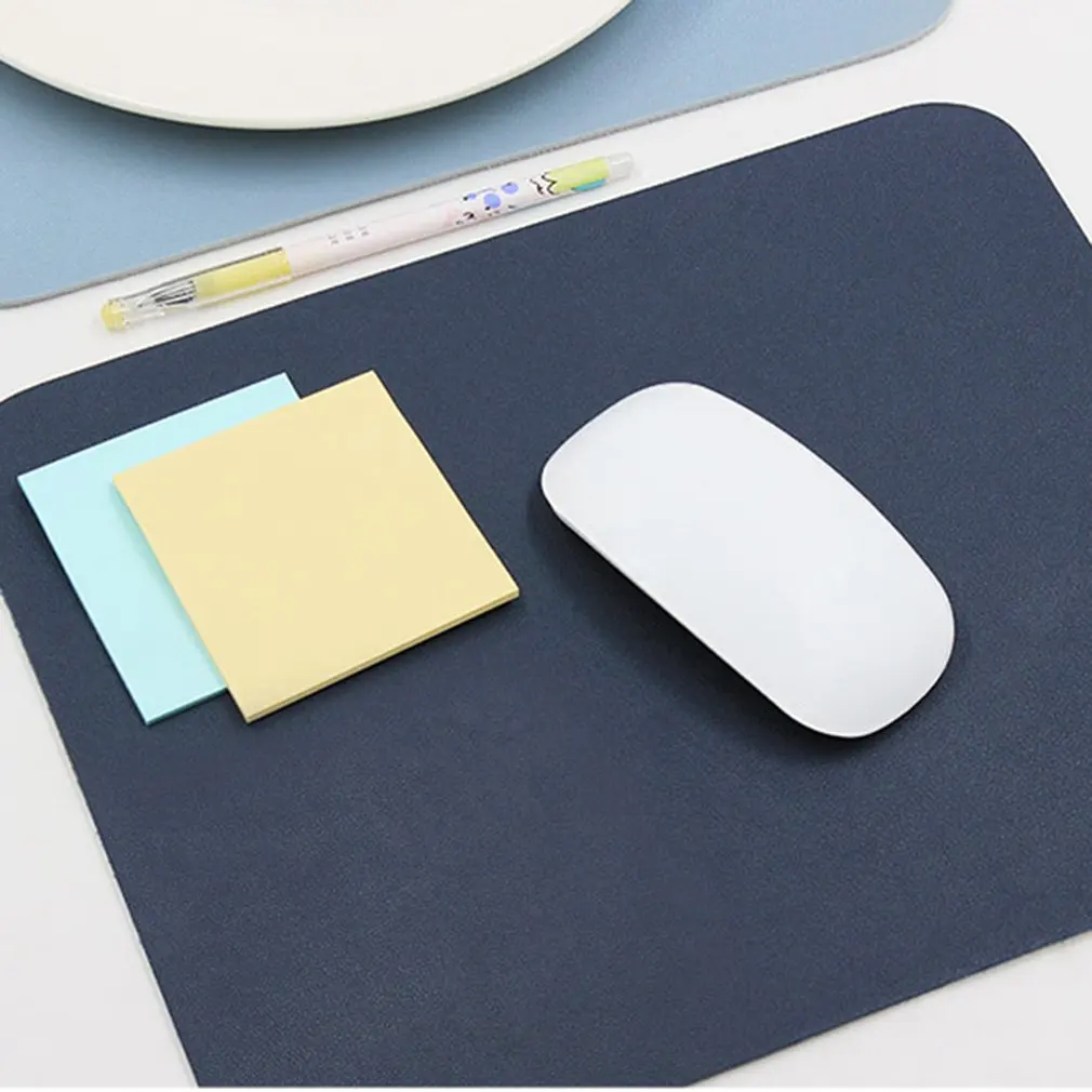 Solid Color Simple Leather Desk Pad Small Mouse Pad PU Leather Waterproof Pad Cute Mouse Pad Leather Mat Single side