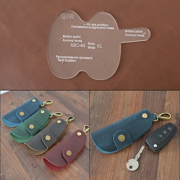 

Key case drawing diy handmade leather goods model leather bag model kraft paper design template Leather sewing pattern