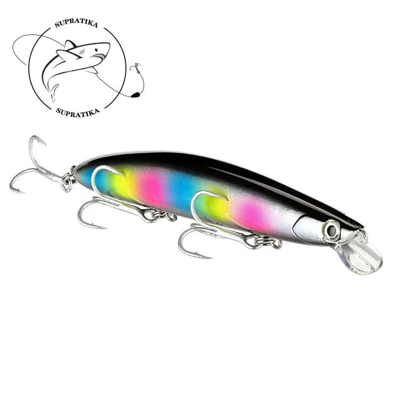 8Colors 12.5cm/20g Artificial Minnow Superficial Water Fei Liu Plastic Hard Bait 3D Eyes 3# With Hook Wobblers Fishing Lure | Спорт и