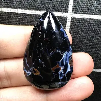 

Top Natural Yellow Blue Pietersite Pendant Jewelry For Woman Man Crystal 40x26x10mm Beads Namibia Water Drop Energy Stone AAAAA