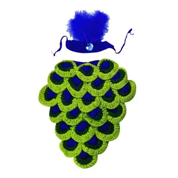 

Cartoon Peacock Photography Knitted Clothing Newborn Baby Hair Band Cape