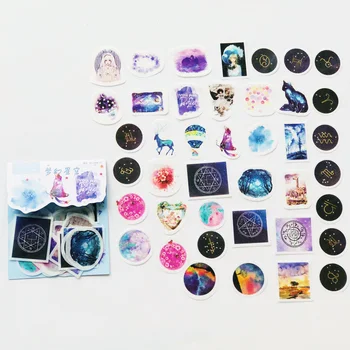 

40pcs /Bag Dream Starry Sky World Decorative Diary Notebook Album Stickers Decoration