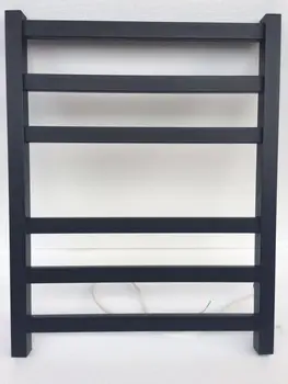 

Stainless Steel 304 Matt Black Heated Towel Rail Electric Towel Warmer Rack small size Bathroom Towel Dryer Rail 918-6