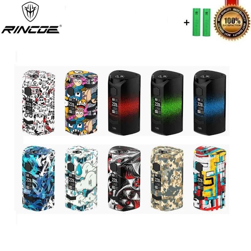 

Original Rincoe Manto S Mesh 228W Vape Box Mod Fit 6ml Metis Mix Tank Powered By Dual 18650 Batteries Quick System VS Puma Thor