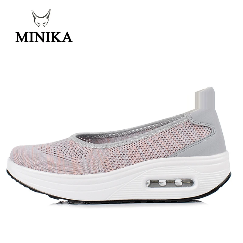 Minika/Коллекция года; сезон весна; женские удобные женские туфли на плоской платформе; дышащая обувь; zapatos mujer; женские водонепроницаемые мокасины; обувь для фитнеса