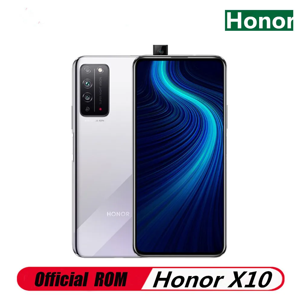 Смартфон Honor X10 Kirin 820 Android 10 0 6 63 дюйма 2400X1080 90 Гц 8 Гб ОЗУ 128 ПЗУ выдвижная камера 40 МП