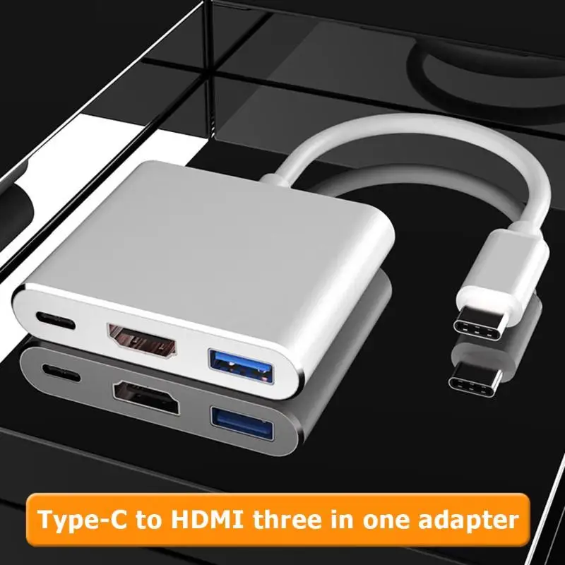 Прочные USB концентраторы Классическая нежная текстура HW-TC34 тип-c к USB PD HDMI конвертер док-станция концентратор для ноутбука MacBook