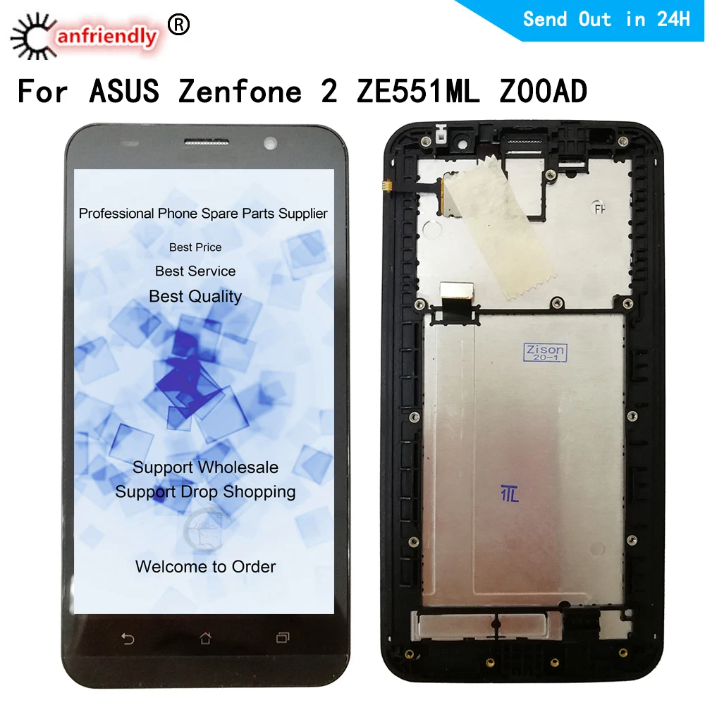 Для ASUS Zenfone 2 ZE551ML Z00AD 5 &quotЖК-дисплей сенсорный экран дигитайзер с рамкой в сборе