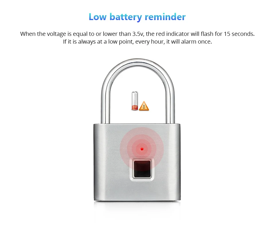 Bayroon безопасности Keyless USB Перезаряжаемый биометрический дверной замок Умный