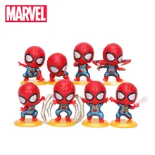 3-4 см 8 шт./компл. Marvel игрушки фигура Мстителей набор Q версия Человек-паук ПВХ фигурка Питер Паркер Человек-паук кукла игрушки вечерние Favo паук